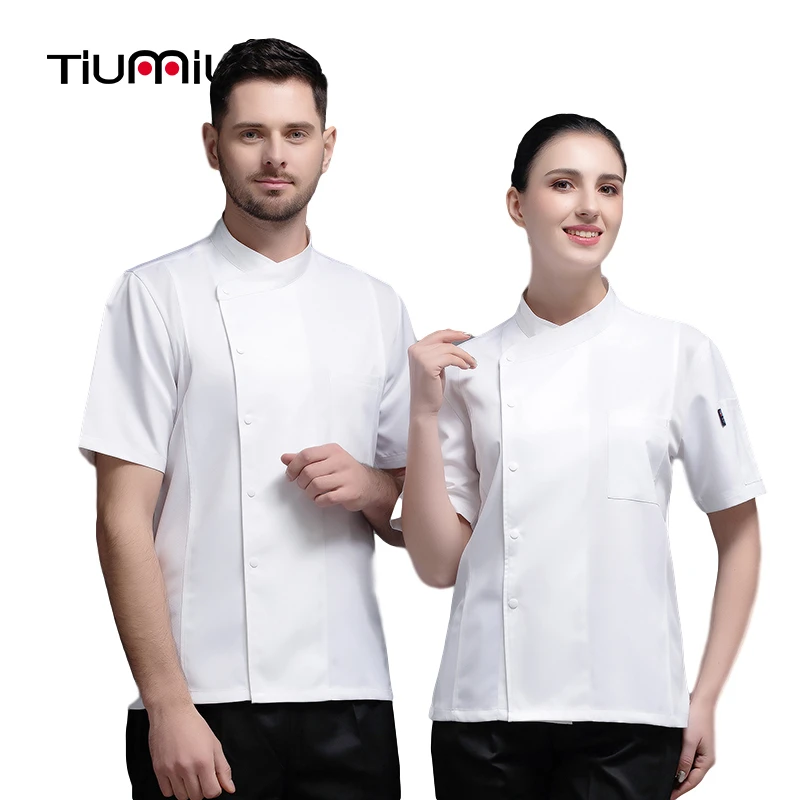 2020 шеф-повара Униформа Кухня Повара рубашка с коротким рукавом КУРТКА Кафе Отель