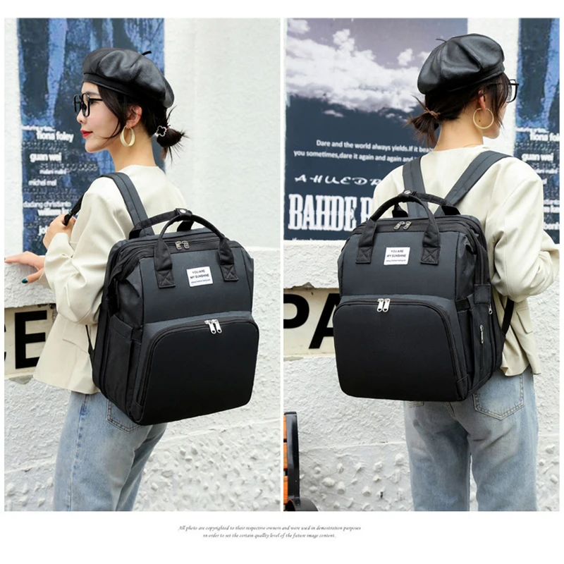 

Multifunctional Portable Mommy Diaper Bag Folding Baby Travel Large Backpack Baby Bed Diaper Changing Table Pad Mom Outdoor Bags