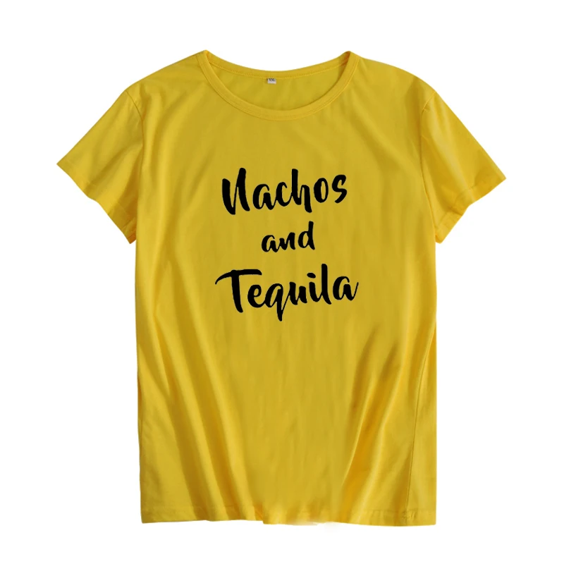 Nachos и футболка с надписью Текила Женская забавная Повседневная в стиле Харадзюку