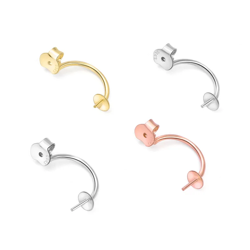 1 пара серебро 925 пробы серьги из розового золота крючок для ушей пустая основа