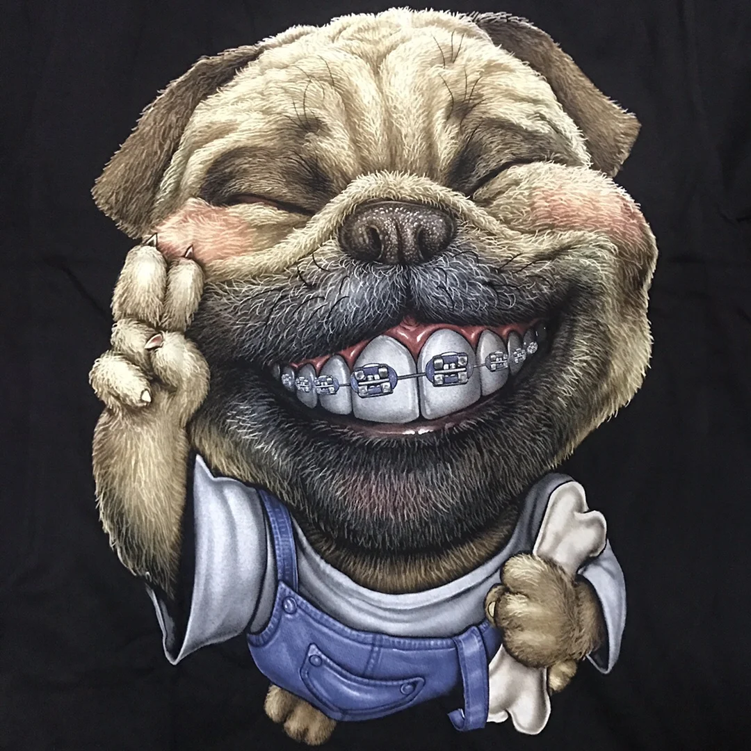 

Lovely 3D Anthropomorphic Dog Print Men's T Shirt Summer Short Sleeve Shirt