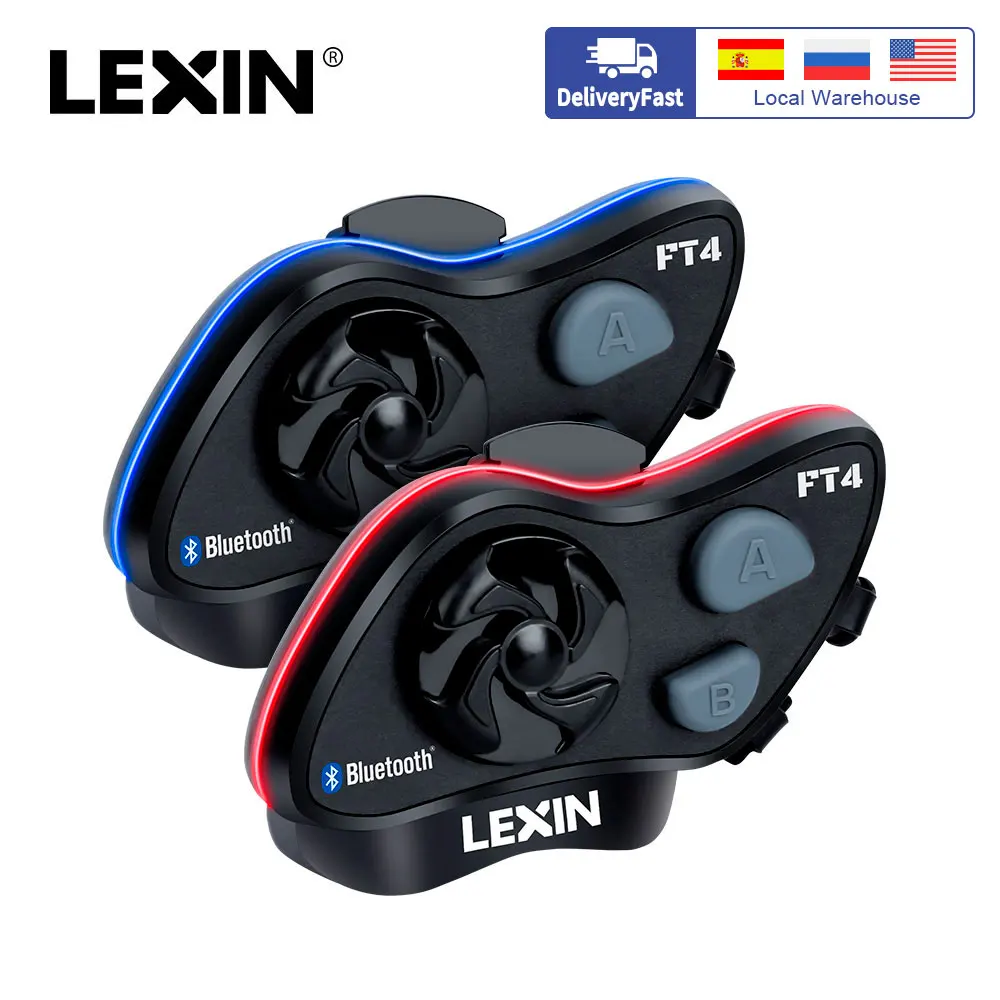 LEXIN LX FT4 2 шт. 1 4 мотоциклетная bluetooth гарнитура для шлема домофон с fm радио