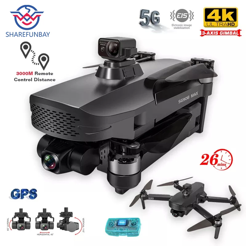 Новый SG908 Макс GPS Дрон с 4K HD камерой 3-осевой Gimbal WiFi FPV Профессиональный складной