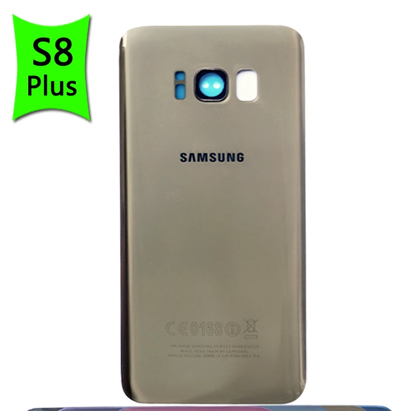 Для samsung Galaxy S8 Plus G950 G955 задняя крышка батарейного отсека стеклянный корпус для S8P S8 задняя крышка батарейного отсека - Цвет: S8 Plus Gold  Lens