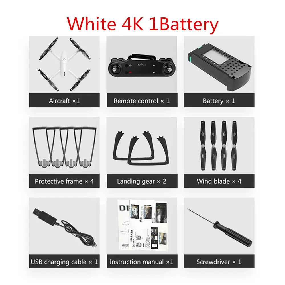 4K White SG106 Радиоуправляемый Дрон оптический поток 4K 1080P HD двойной Camer жесты Фото Видео высота Удержание Wi-Fi FPV селфи игрушечный Квадрокоптер для детей - Цвет: 4K White