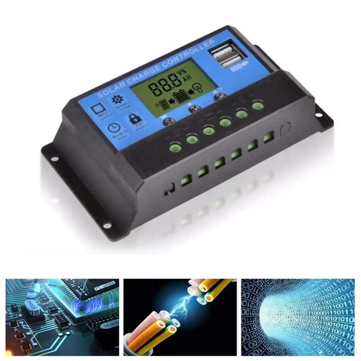 200W Панели солнечные комплект 20A контроллер 12V Dual USB Автомобильное зарядное