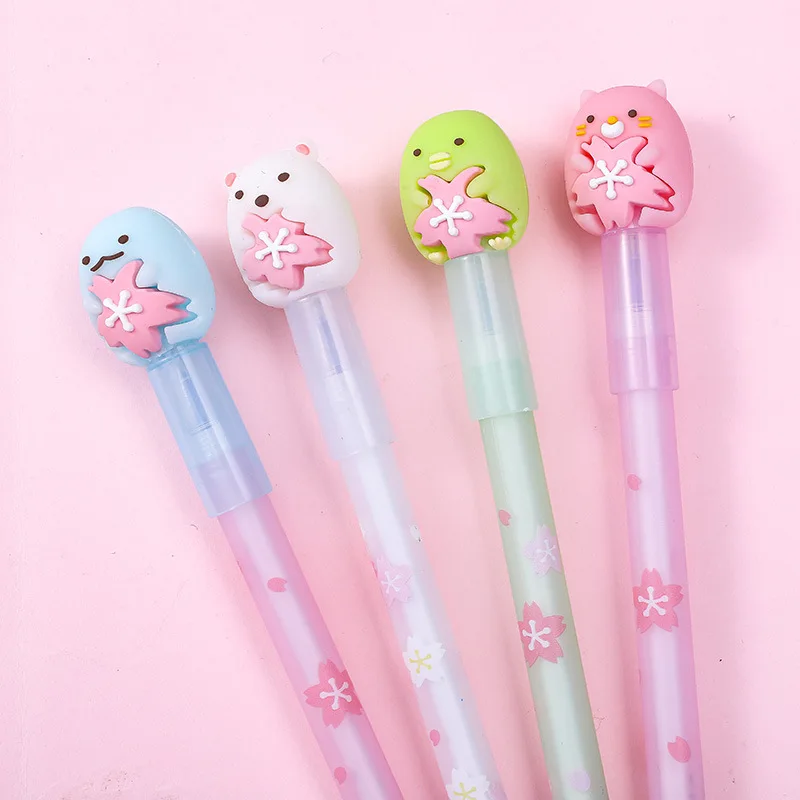 4 шт./лот Sumikko Gurashi вишня со стирающимися чернилами гелевая ручка Симпатичные 0 5 мм