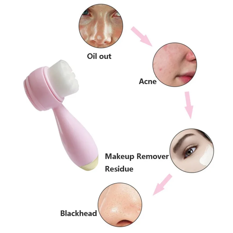 1 шт. прочный прекрасно подходит щётка для очищения лица Портативный