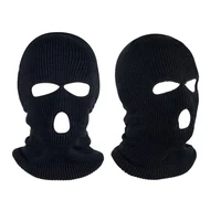 3 holes knitted beanies full face ski mask for adult autumn winter outdoor cycling hat face cover gorros 10 colors wholesale