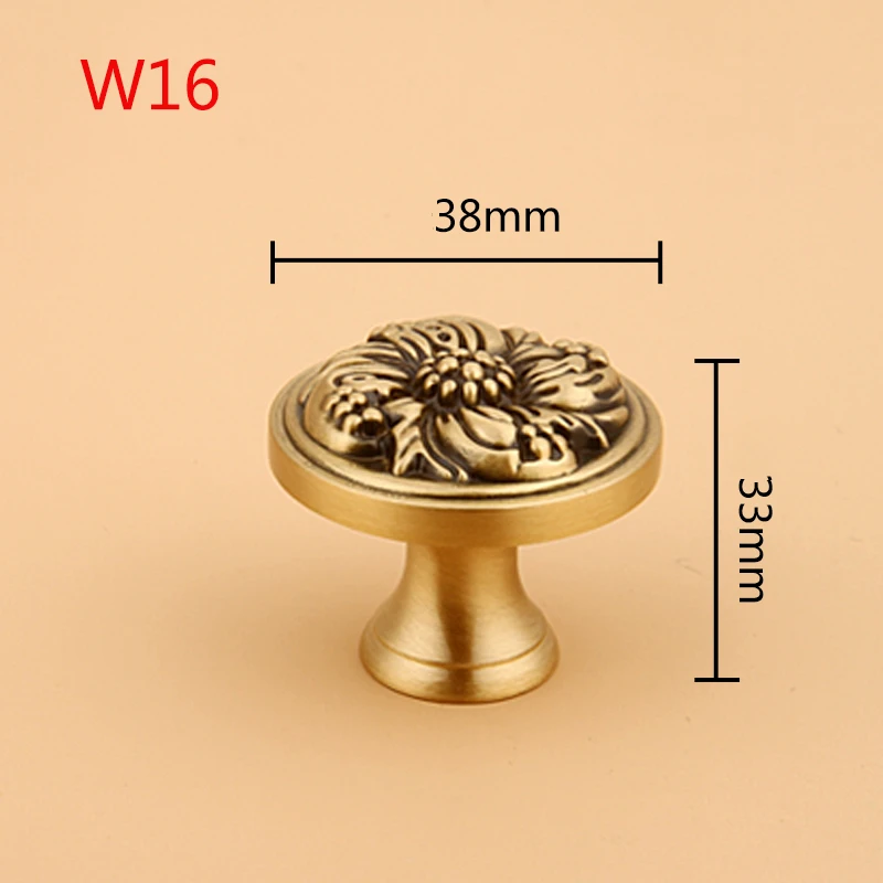 Pure copper solid knob drawer cabinet door new Chinese round brass single hole American furniture handle Home hardware | Обустройство