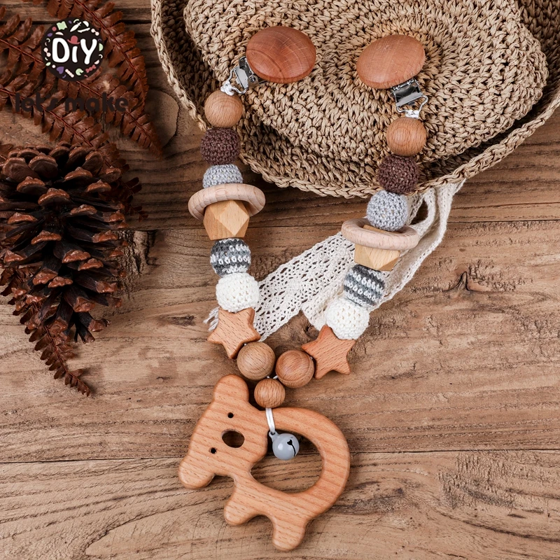 1 шт. деревянный Прорезыватель для зубов и соски | Мать ребенок