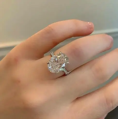 Новинка 2020 женские кольца из стерлингового серебра 925 пробы большие овальные с