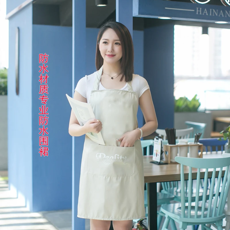 

Cute kitchen waterproof female Korean fashion Japanese sleeveless home printing waterproof cooking workwear apron to increase