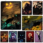 Жестяная вывеска в виде черной кошки, ведьма, искусство на стену, железная Марка, декор для бара, клуба, кафе, кинотеатра, дома, Хэллоуина