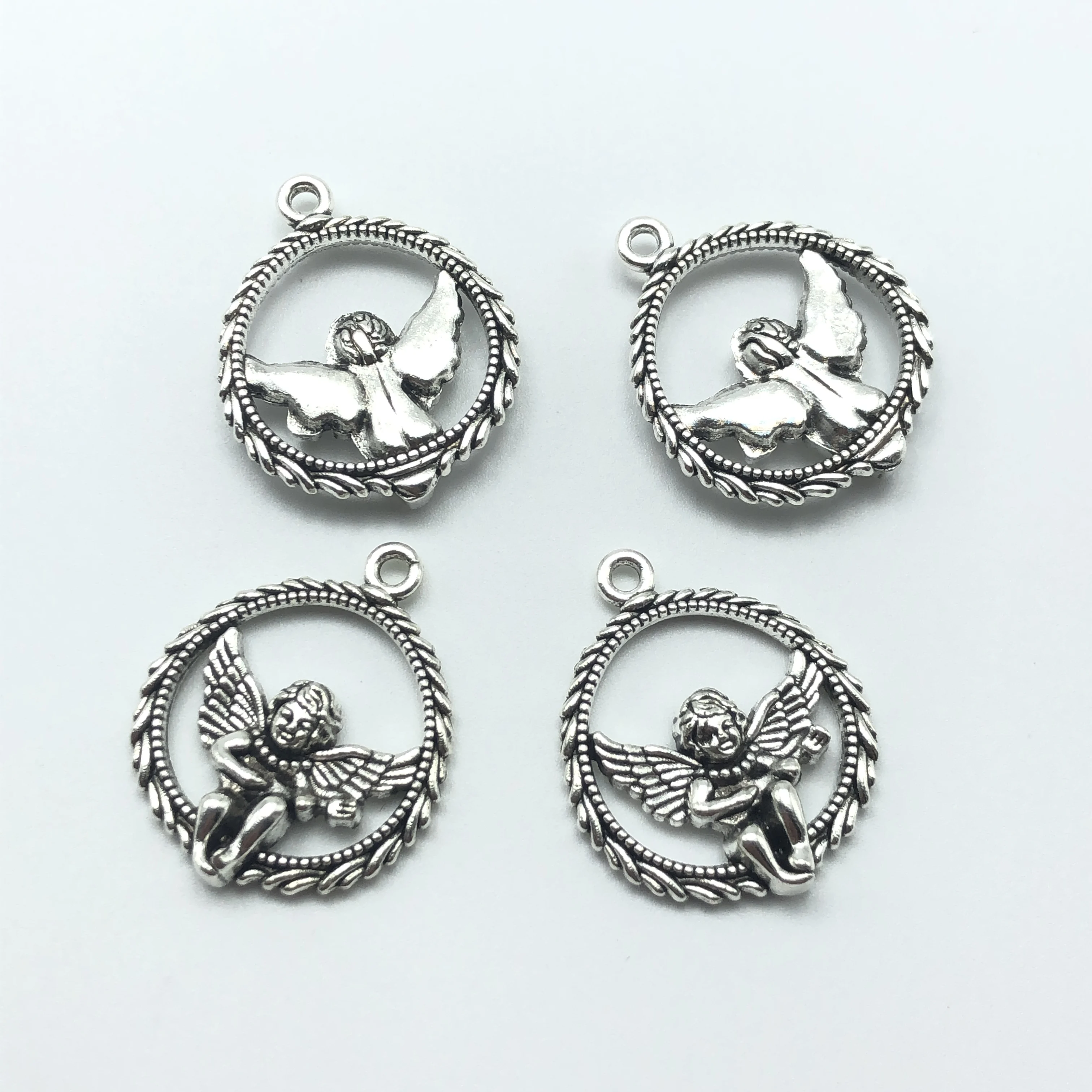 10 шт маленький ангел с Крыльями Кольцо Кулон для изготовления ювелирных изделий