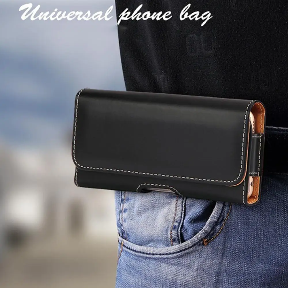 

1 Pcs Universal Leather Phone Belt Case Waist Bag Magnetic Cover Pouch Belt Clip B9T0