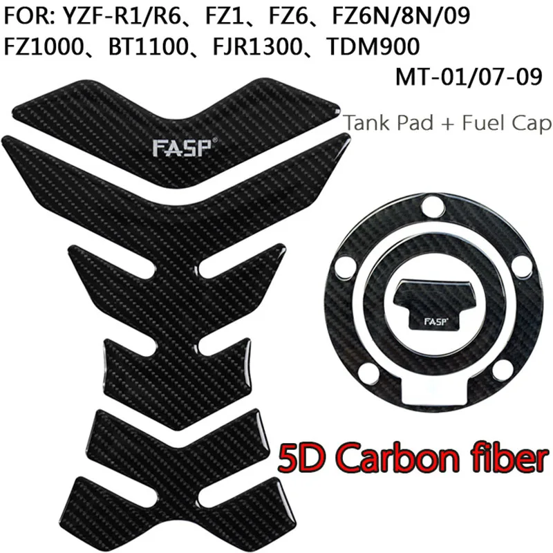 

Tank pad Fuel Cap Decal Sticker Pure Carbon FOR YZF R1 R6 2002-2015 FZ1000 BT110 TDM900 FJR1300