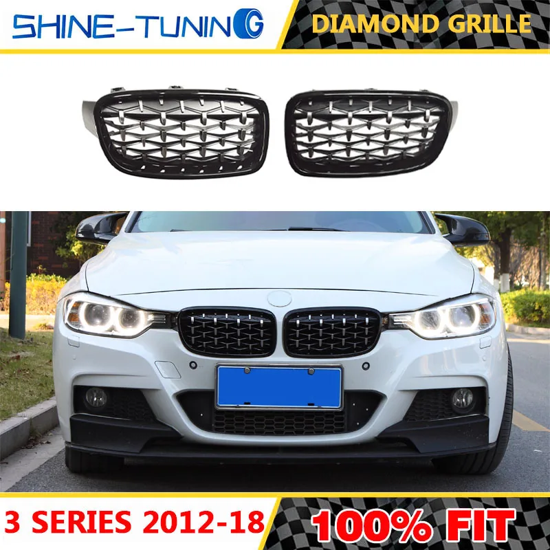 Передняя ножевая решетка подходит для BMW 3 серии F30 2012 2018 diamond Grill Meteor Style гриль
