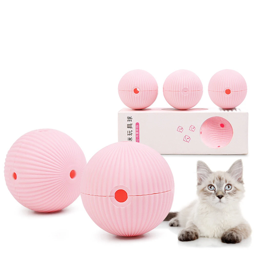 New 3pcs Cat Toy Cat Ball Toy Funny Bell Interactive Toy Cat Play Toy Kitten Catnip Toys Pet Supplies for Cats Kitten