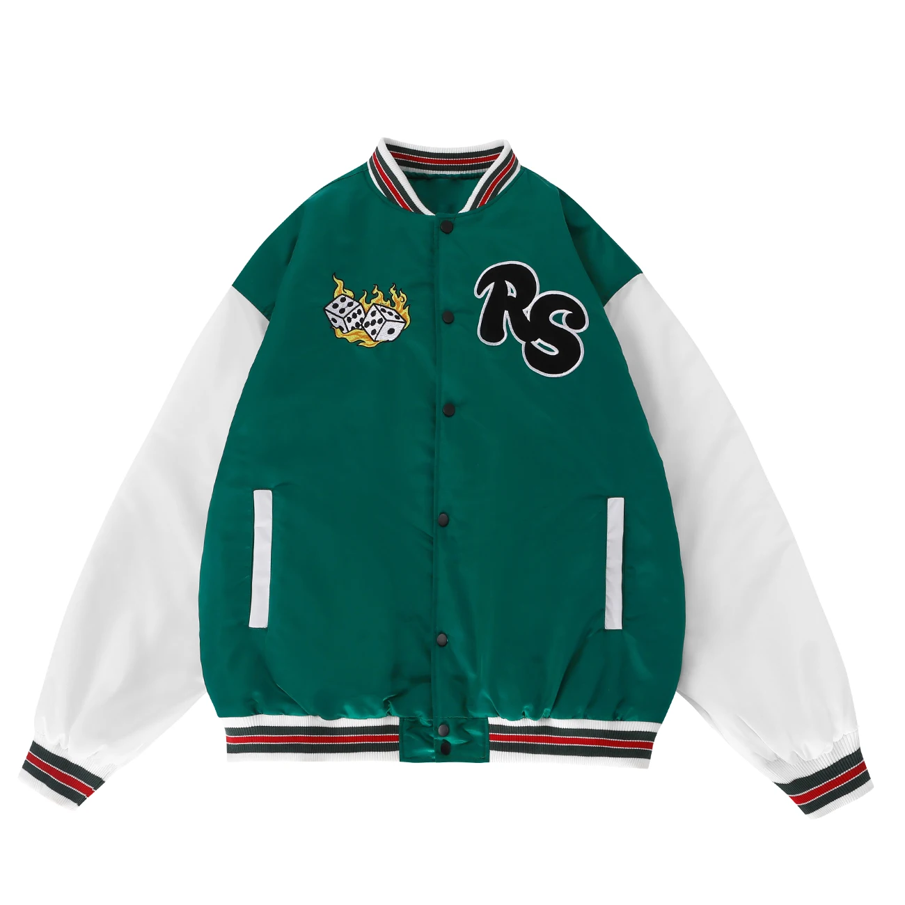 Куртка бомбер мужская с вышивкой пламени и играми толстая бейсбольная куртка в