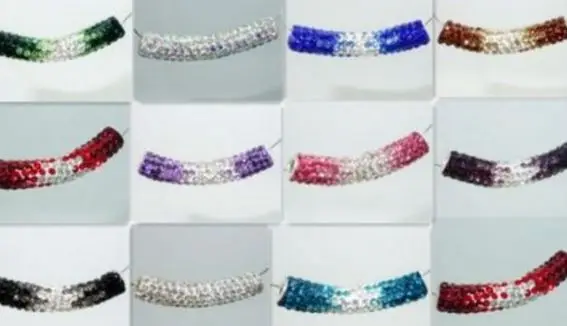 

20 шт./лот VW323S 45 мм Смешанные хрустальные бусины трубка постепенное изменение длинный изгиб свободный Оптовая Продажа бисера подходит брасл...