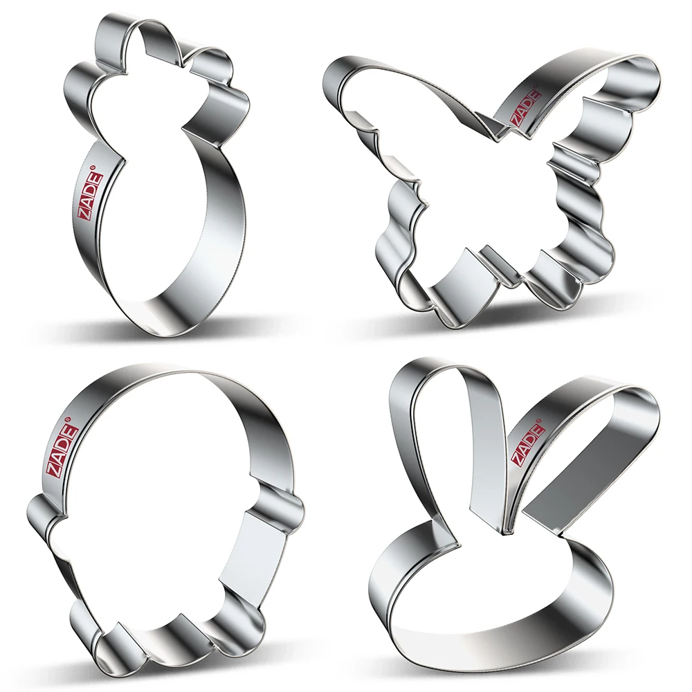 Пасхальный резак для печенья ZADE в форме кролика бабочки и моркови из нержавеющей