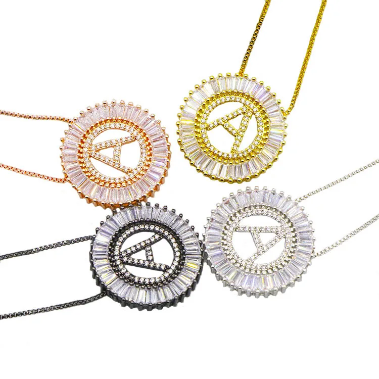 Новое 26 буквенное медное микро циркониевое ожерелье с подвеской высококлассные