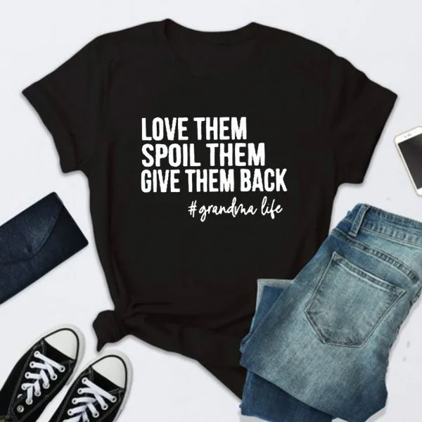 Любят их с буквенным принтом Футболка Для женщин короткий рукав круглым вырезом