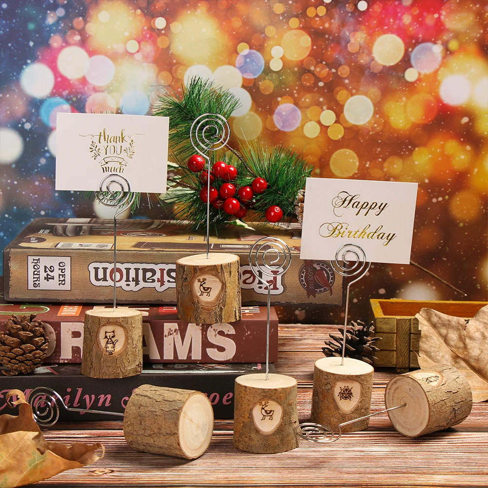 Круглая деревянная рамка для картин стол номер фото стенд клип Памятка имя карты