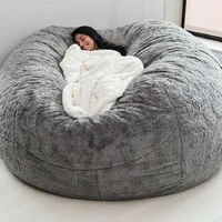 soft warm 7ft 18390cm fur giant removable washable bean bag bed cover comfortable living room furniture lazy sofa coat