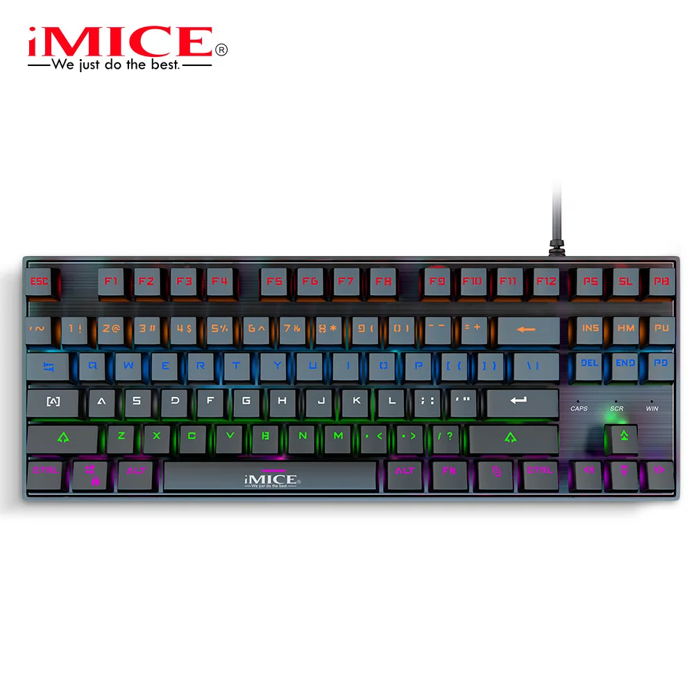 Механическая игровая клавиатура Imice, проводная металлическая подсветка, RGB электронная соревнование еды курицы, зеленая ось, 87 клавиш, водон... (art.: 3a39bc38436) - 3a39bc38436