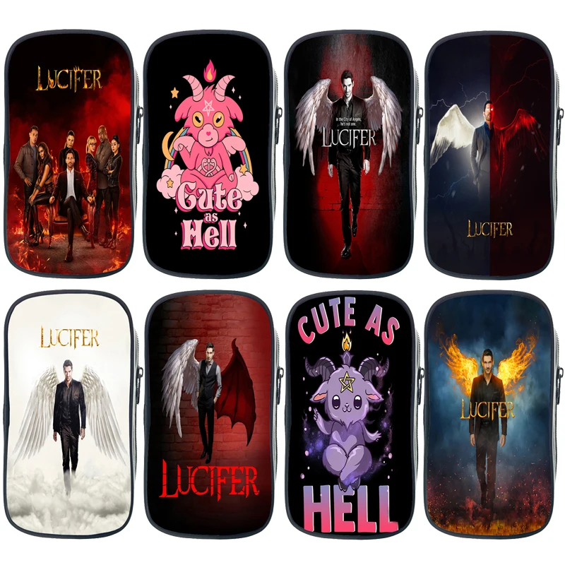 

TV Show Lucifer Print Pencil Case Child Pencil Box Boys Girls Kids Cartoon Anime Pen Bags Students Storage Bags School Supplies