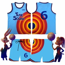 Space Jam 2 Jersey Kids Men James #6 Cosplay Tune Squad Basket Shirt Vest Shorts Summer New 2021 Basketball Uniform Sports Suit