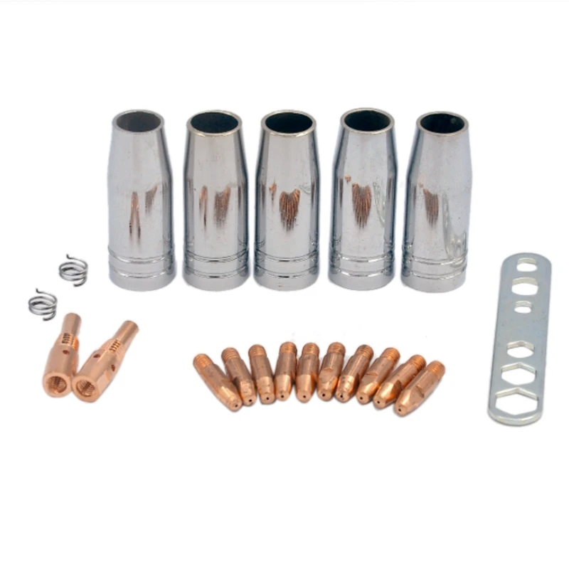 20Pcs Nozzles Contact Tips Holders Mig Welder Consumable For MB-25AK MIG/  Welding Torch Nozzle Insulating Sleeve