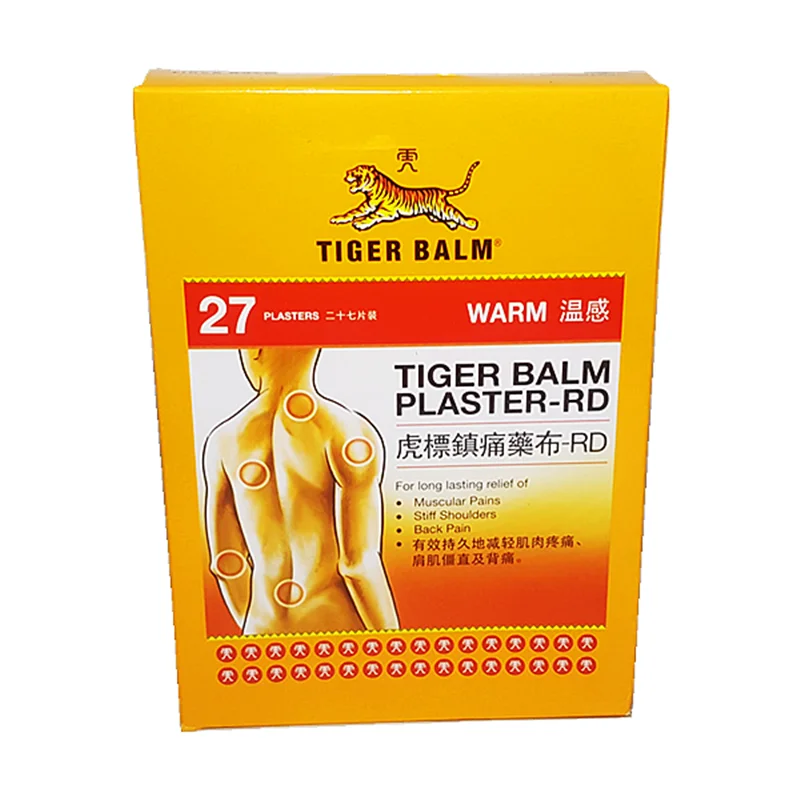 27 Sheets Tiger Balm Plaster Patch Tiegao Warm Medicated Pain Relief Plaster Muscular Aches, Plaster-RD