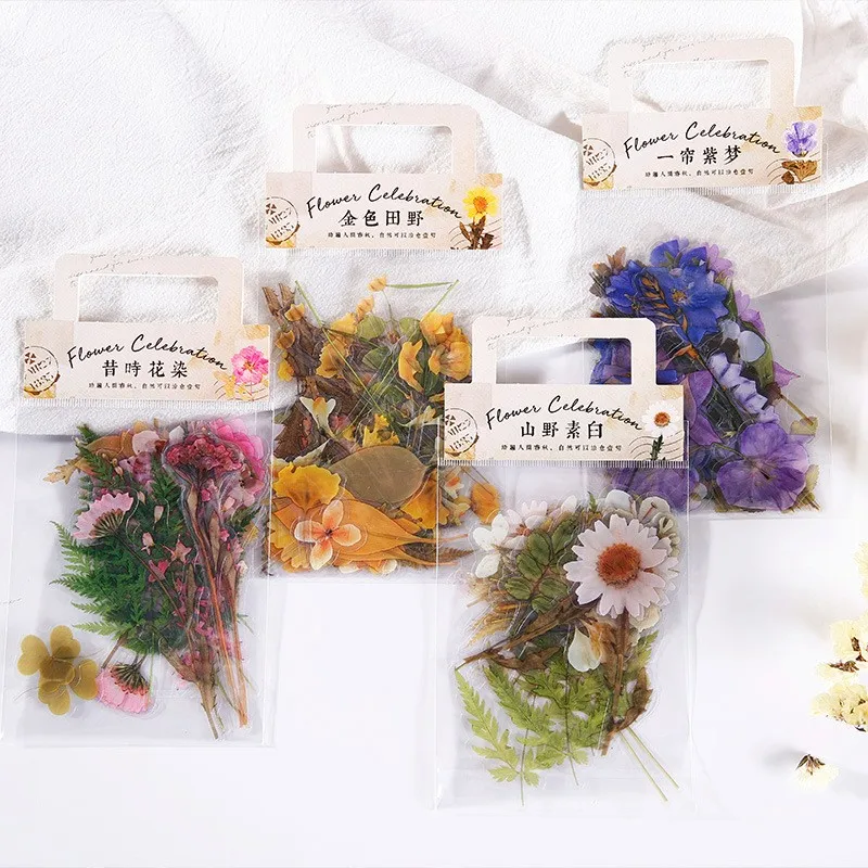 

40Pcs/pack Plant Flowers Transparent stickers diy Scrapbook Diary Album hand account Plastic waterproof bag 14*9cm