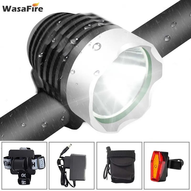 

WasaFire XML T6 LED Bike Light Bicycle Tail Light Headlight 1800lm 6400Mah Battery Bike Light Set Mtb Accessories Dropshipping