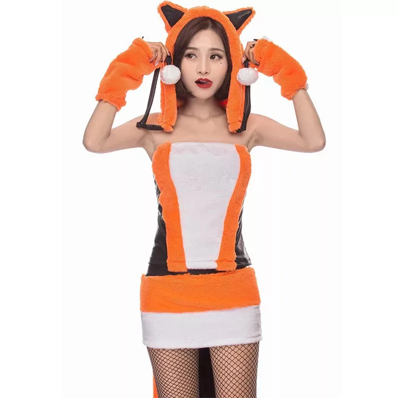 Игровой наряд для девочек женский сексуальный костюм лисы платье-кигуруми