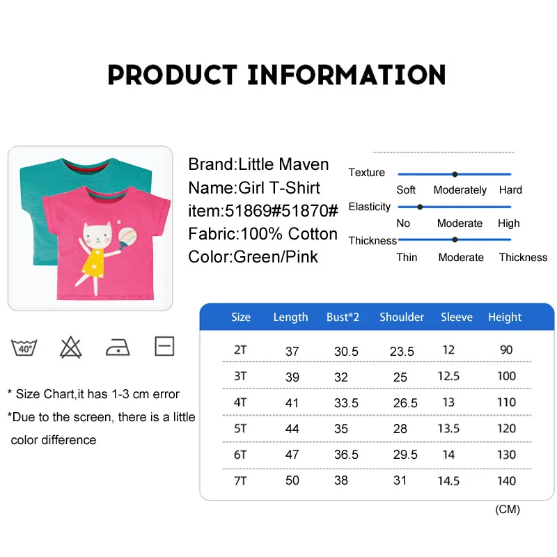 

Baby Girls' T-shirt Cute Print Pattern Breathable Short-sleeved Toddler Tees Clothes Knitted Cotton Summer Cildren's Clothing