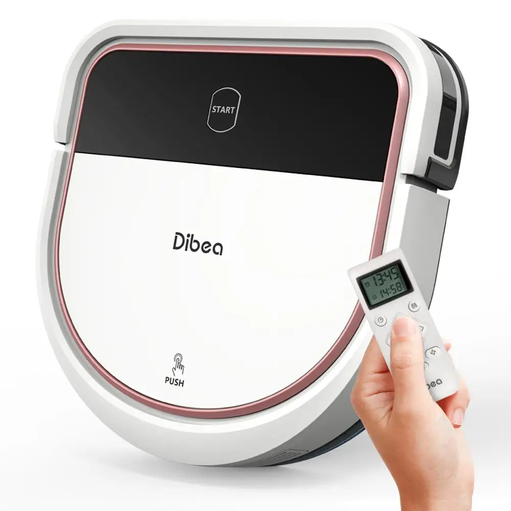 Робот пылесос Dibea 2 в 1 d образный дизайн Мощное всасывание тихая самозарядка для