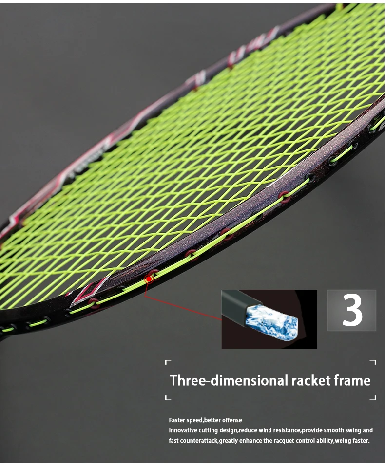 Professional Max 35LBS Ultralight Carbon Fiber Badminton Racket Sports Racquet Training Rackets Free For String Overgrip Bags