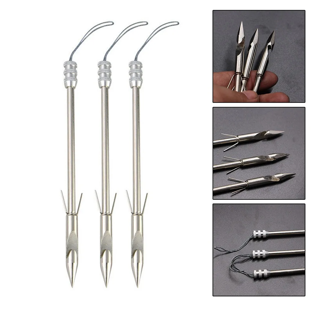 

3/6pcs Fishing Darts With Box 14.5cm Removable Stainless Steel Arrowhead Fishing Broadhead Archery Arrowhead Tip Fish Tackle