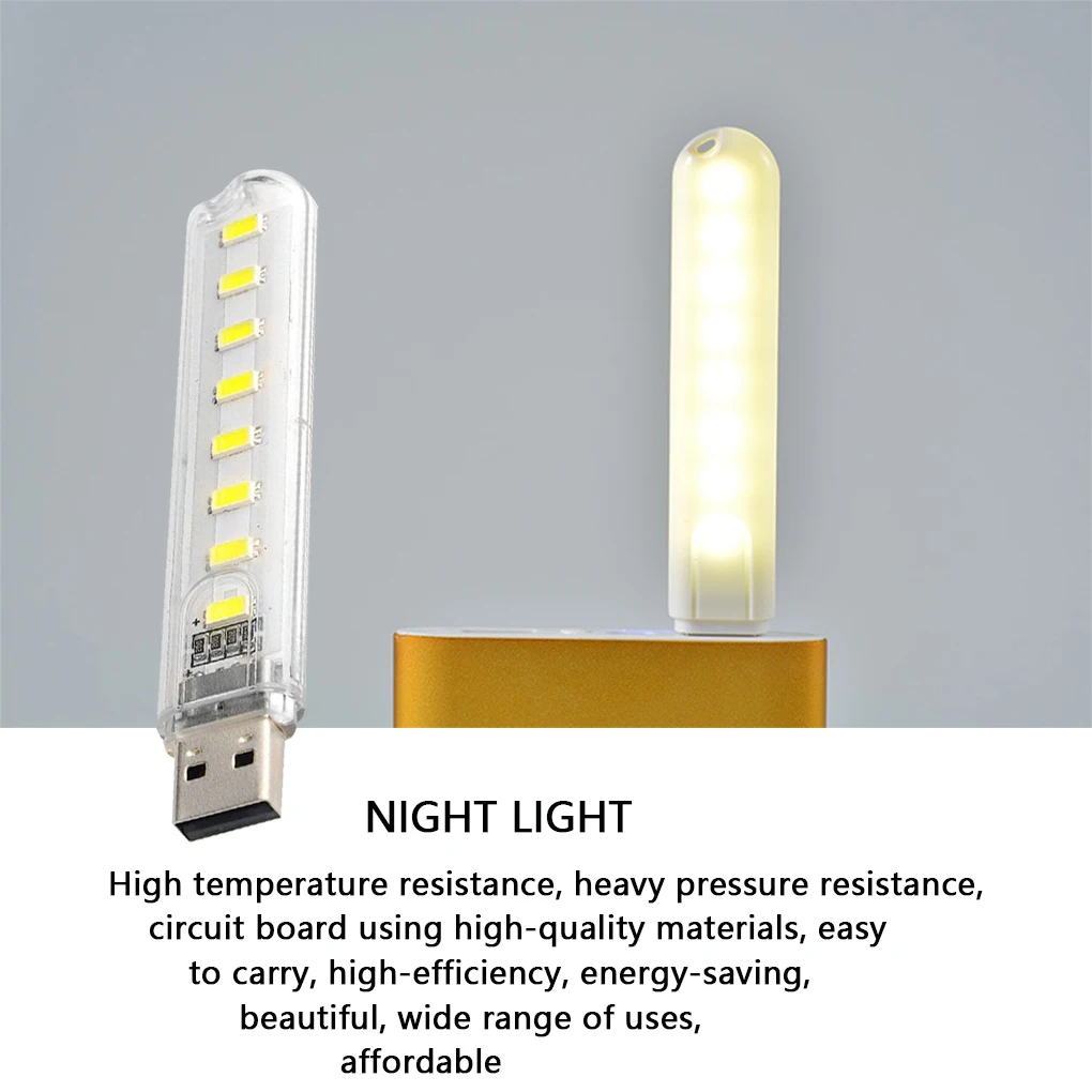 

USB LED Book Lights 3LEDs 8LEDs LED Bulb 5V Power Input White 5000-6500K Warm White 3000-3500K USB Night light