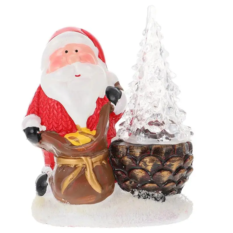 

1PC Christmas Santa Claus Adornment Ceramic Luminous Santa Christmas Doll