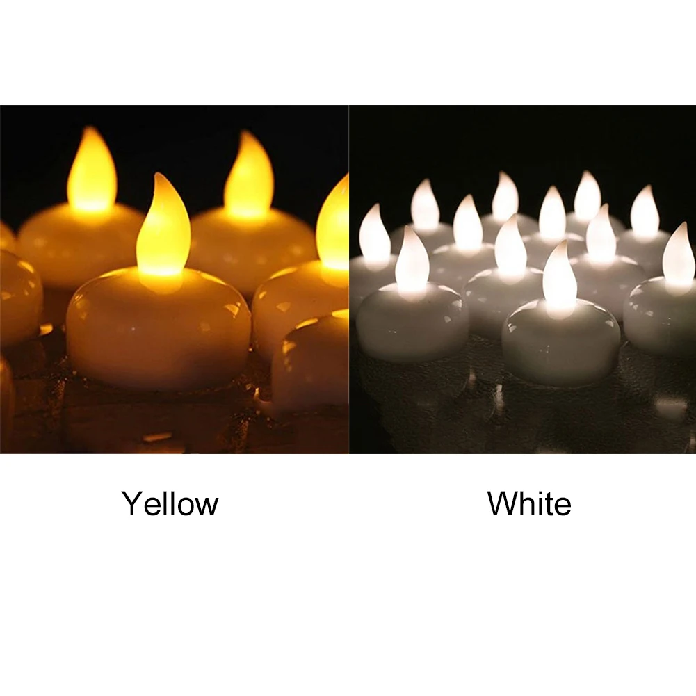 

12pcs Float On Water Home Decor Floating Waterproof Flameless Led Batteryx Operated Party For Wedding Tea Light Candle Lamp