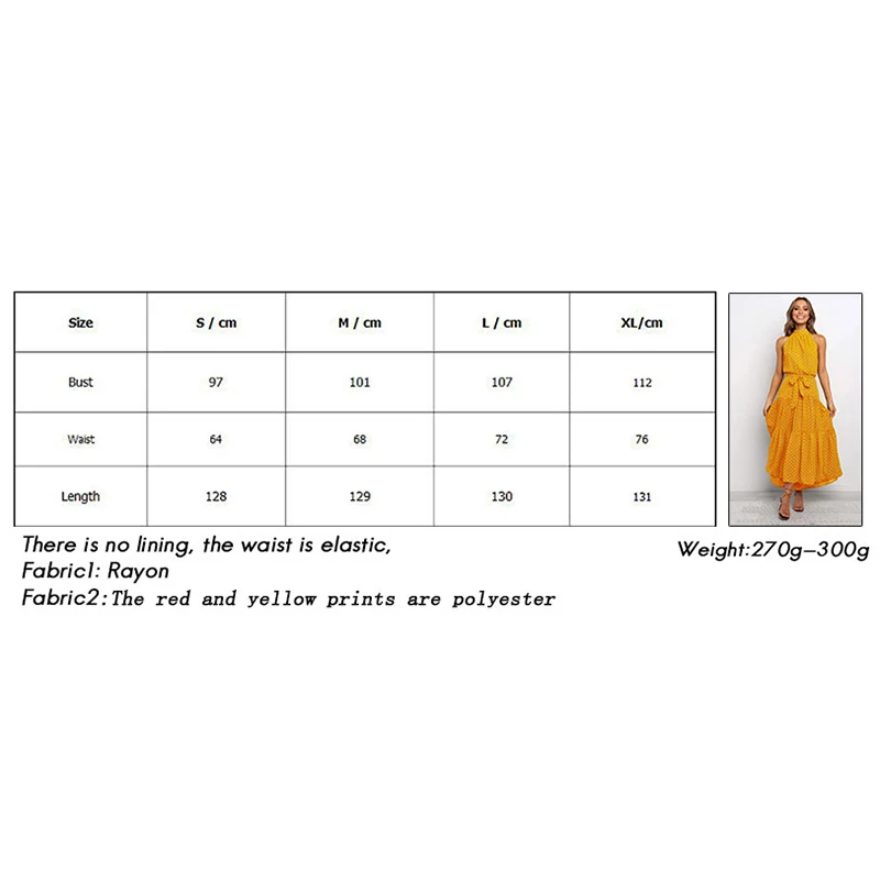 

SVOKOR Yellow Sexy Beach Long Dress Sexy Women Fashion Dot Print Slim Party Casual Halter Sleeveless Boho Evening Ladies Clothes