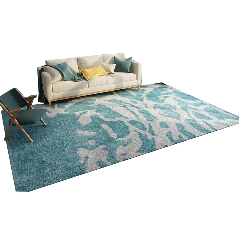 

Nordic Style Abstract Carpet Green Blue White Ink Splash Drawing Carpet for Living Room Large Size Bedroom Rug Non-Slip Mat