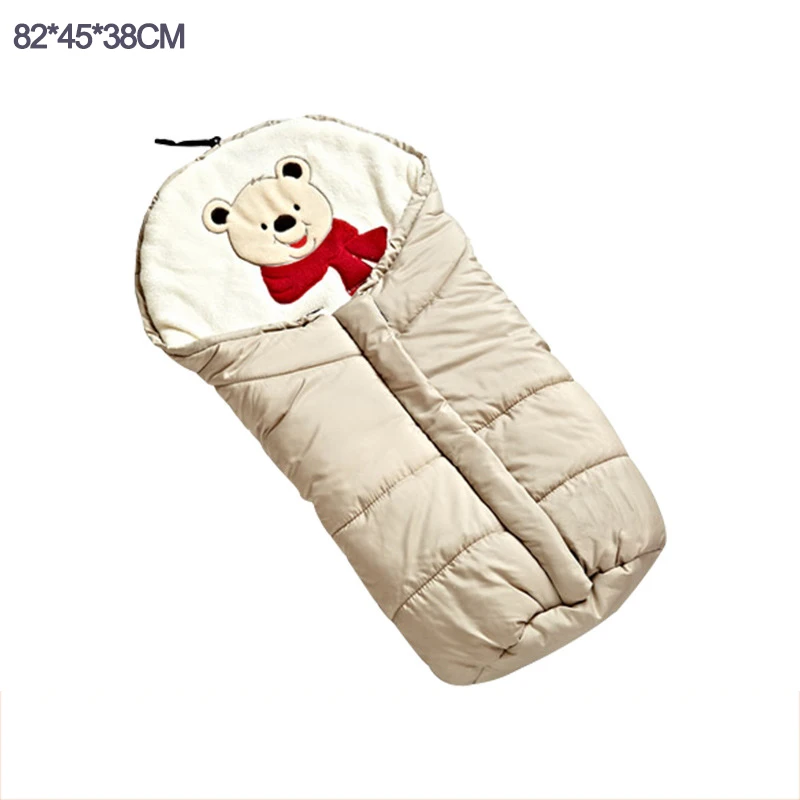 Beige-82 Детский спальный мешок, спальный мешок для детской коляски, зимние теплые спальные мешки, халат для младенцев, конверты для новорожденных - Цвет: Beige-82