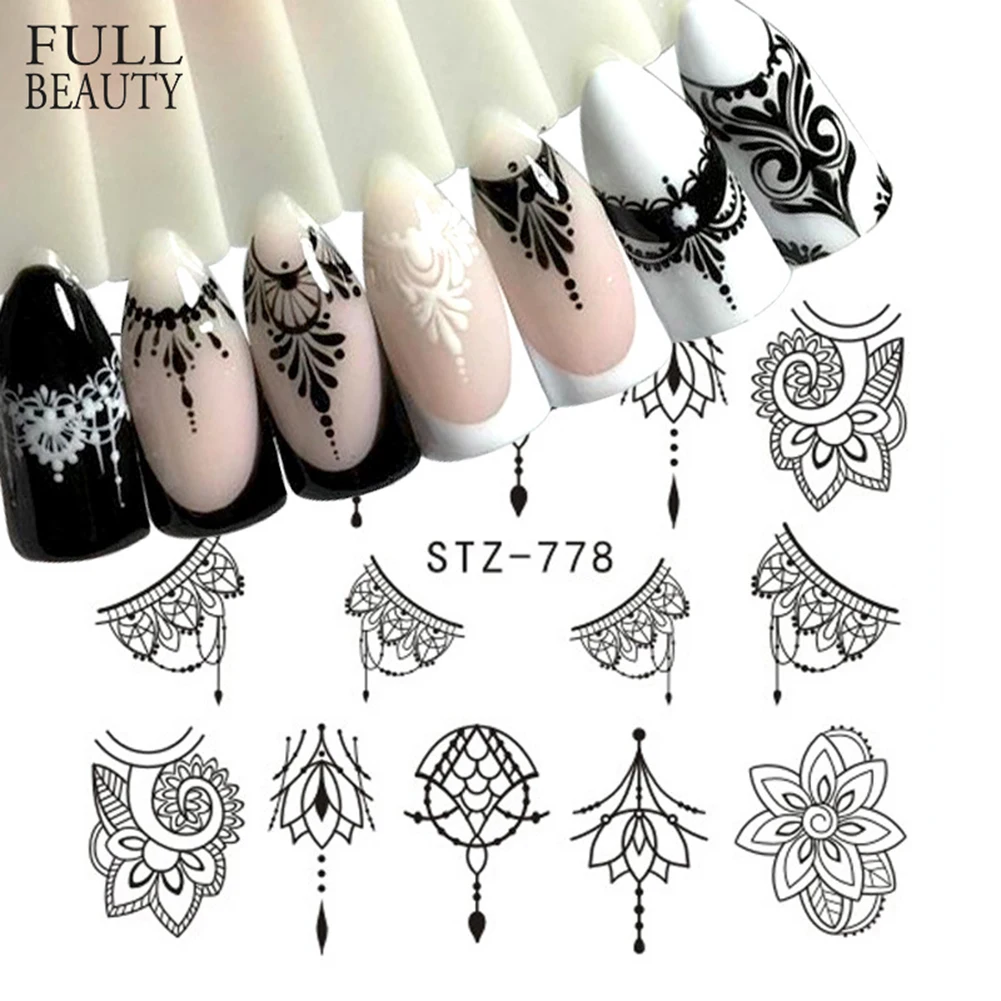 

Full Beauty Nail Art Sticker Flower Decals Fancy Pattern Design Watermark Slider Decoration Watermark Slider