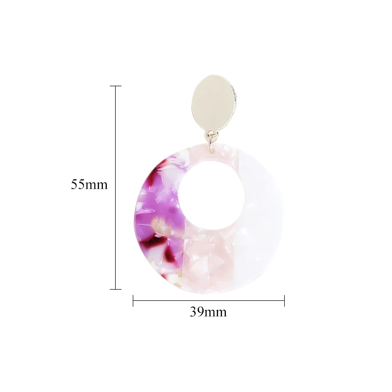 

Fashion Candy Color Acrylic Geometric Drop Dangle Earrings for Women Statement Big Circle Square Long Earrings Jewelry Bijoux